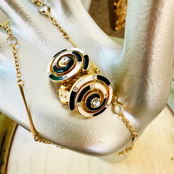 Vintage Rhinestone Earrings & Dainty Crystal Necklace - Picture 5 of 17